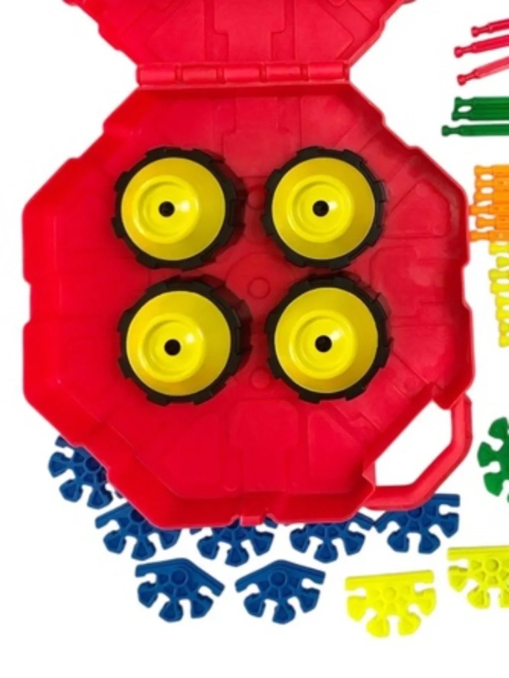 Kid K'NEX Vintage 71 Piece Rolling Rovers Complete Building Set 85020 Case Book